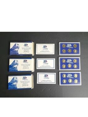 2002S-03-04 State Quarter Clad Proof Set U.S. Mint Packaging OGP COA 5 Coins Per
